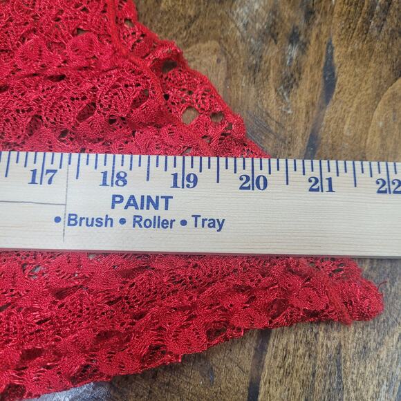 Red Lace Blouse by Ashley J Lined with Lace Outer; Polyester; Sz XL - Picture 10 of 10